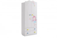 Шкаф комбинированный (с ящ. 2-створчатый) Чудо MDW-01 Белый рамух_0