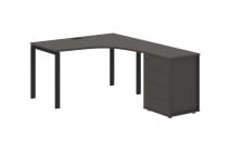 Стол эргономичный с тумбой правый EDIS EUCET 1318 R Мокко Черный_38