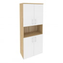 Шкаф высокий широкий (4 низких фасада ЛДСП) ONIX O.ST-1.5 Тиквуд Светлый/Белый_27
