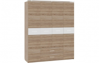Шкаф (4 створки с ящиками) Импульс SN16.06 Дуб сонома/белый глянец_3