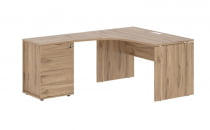 Стол эргономичный с тумбой правый EDIS EDCET 1518 R Дуб Денвер светлый Белый_3