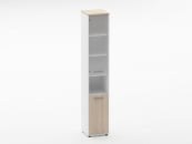 Шкаф 5 узкий верх стеклянная дверь Deka 10.23.18Л Туя/Белый_90