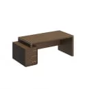 Стол руководителя левый на опорной тумбе малой VELAR ВЛ 146 ДТ Дуб табачный_6