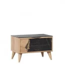 Тумба прикроватная левая Шелли ЛД 692.050.000 Дуб золотой Камень Пьетра чёрный_1