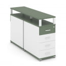 Тумба двухсторонняя опорная приставная с 4-мя ящиками и надставкой CONCEPT CN.DTGO-003 B/W Кобо Белый бриллиант Белый_2