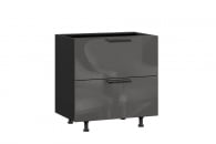 Тумба кухонная 800 с 2 ящиками (4) Герда ЛД 279.150.000.076 Чёрный/Антрацит глянец_15