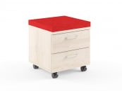 Тумба Мобильная XMC-2D Бук Тиара/Красный_3