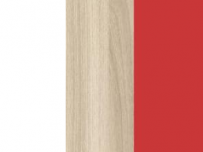 Белый глянец/Ясень шимо светлый/Красный