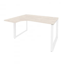 Стол эргономичный левый на О-образном м/к ОНИКС О.МО-СА-3Л Денвер Светлый/Белый / ONIX O.MO-SA-3L