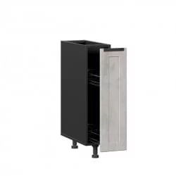 Тумба кухонная 200 бутылочница Джамис ЛД 296.100.000.086 Черный Белый камень