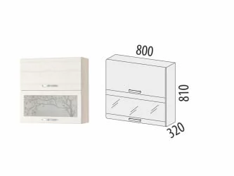 Шкаф-витрина Графит 74.09 Сосна Астрид /Ваниль