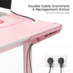 Компьютерный стол EUREKA ERK-L60L-PK-V2 (левый), розовый