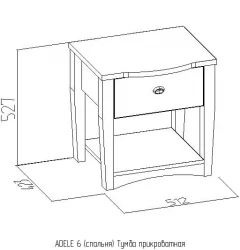 Тумба прикроватная ADELE 6 Дуб Сонома (спальня)