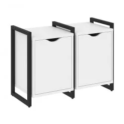 Тумба на регулируемых опорах наборная. Вариант №2 LOFT VR.L-TN-2.O Металл черный Белый Бриллиант