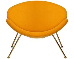 Кресло дизайнерское DOBRIN EMILY (желтая ткань AF13, золотое основание) 2 шт