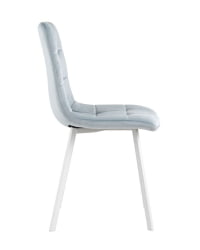 Комплект из двух стульев Chilly велюр серо-голубой ножки металл белые