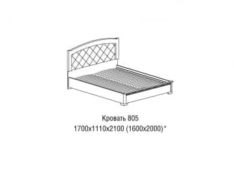 Кровать 1600 Парма 805 Дуб нортон темный Патина