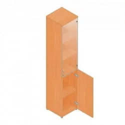 Шкаф для документов узкий с прозрачными стеклами Р.П-2СБ Дуб Кронберг