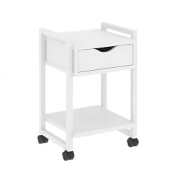 Тумба на колесных опорах с ящиком и полкой LOFT VR.L-T1.K Металл белый Белый Бриллиант