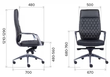 Кресло для руководителя Everprof Roma Кожа Черный