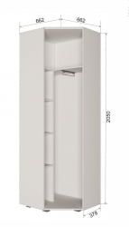 Угловой гардеробный шкаф Пайн ПП 6 Дуб Ривьера Бетон Пайн