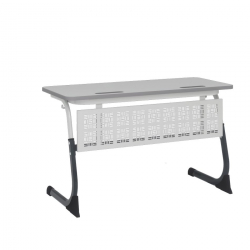 Парта двухместная регулируемая по высоте СМАРТЙ ПЛУС (рост 5-7) Антрацит/Белый/Серый / SMARTY PLUS