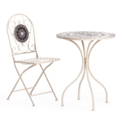 Стол для дачи Secret de Maison ROMEO (mod. PL08-7451RV) металл, 60*72см, белый/плитка калейдоскоп