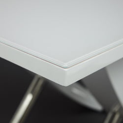 Стол ARNO (mod.EDT-H016) мдф high gloss, закаленное стекло, металл, 120х80х75см, Белый (White)