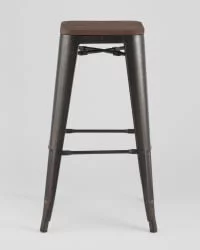 Стул барный TOLIX  WOOD Черная патина с золотом