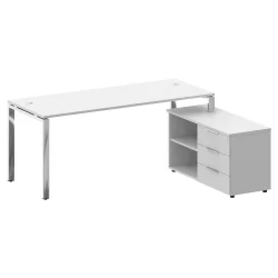 Письменный стол с полками и ящиками METAL SYSTEM DIRECT БГ.СРТ-5.7 Пр Белый