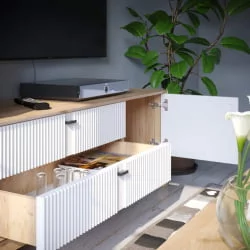 Тумба ТВ 1800 Бари ЛД 698.010.000 Дуб Золотой Белый