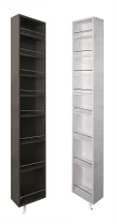 Дизайнерский шкаф в белом глянцевом стекле Лупо Шелф (правый) Беленый дуб