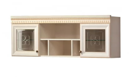 Настенный шкаф для гостиной Марлен 479 Кремовый белый Патина