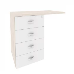 Тумба приставная (универсальная л/пр) ONIX O.TPU-4 Денвер Светлый/Белый