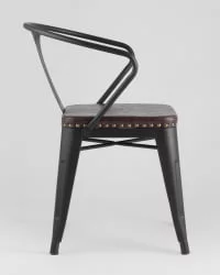 Стул TOLIX ARMS SOFT с подлокотниками Черный матовый