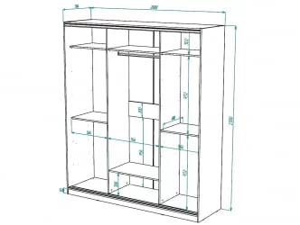 Шкаф-купе 3-х дверный Виктория 2000х584х2300, Дуб сонома светлый 20ДЗЗЗДЗЗЗДЗЗЗ-ЯЯШШ-Дсс 310-3176