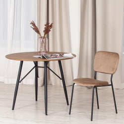 Стул CAROL (mod. UC06) металл, вельвет, 45 х 56 х 82 см, Brown (коричневый) HLR11 / черный