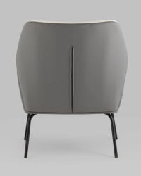 Кресло Харви Бежевый с серой экокожей