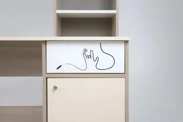 Стол компьютерный Котофей Ясень шимо светлый Вайс Белый