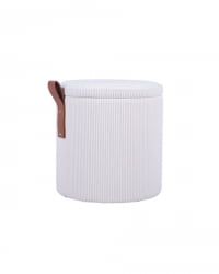 Пуф Руни XS с ящиком вельвет белый