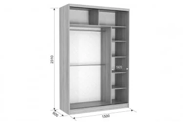 Шкаф-купе Гранд-1 Дуб Млечный