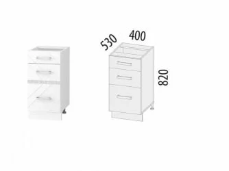 Напольный шкаф (3 ящика с системой плавного закрывания) Бьянка 102.90