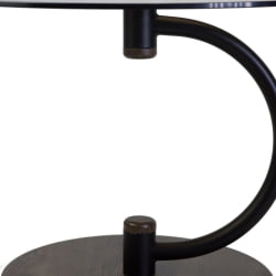 Стол в гостиную Дуэт 13Н Черный, дуб маррон / стекло тонированное