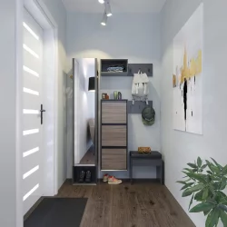 Прихожая в коридор современная Флекс №1 Оникс Серый Вяз дымчатый