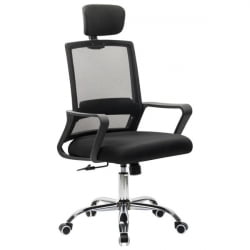 Кресло CROMEX (КРОМЕКС) Debut CH-697 ХРОМ сетка/ткань TW черное