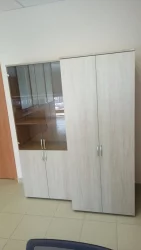 Шкаф высокий со стеклом Glassy 6.19.151 Дуб сантана светлый