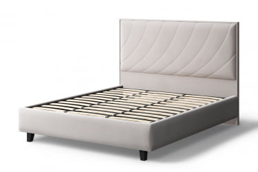 Кровать СОФИЯ 2000*1600мм (на опорах), велюр NEO 02 (бежевый), (б/основания, б/матраса)