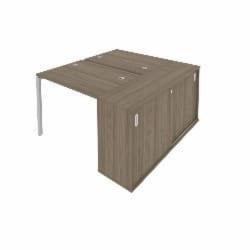 Рабочая станция с опорным шкафом-купе Metal SystemБ.Б.РС-СШК-1.1 Вяз/Серый