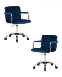 Офисное кресло для персонала DOBRIN TERRY (синий велюр (MJ9-117)) 2 шт