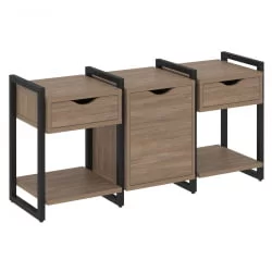 Тумба на регулируемых опорах наборная. Вариант №6 LOFT VR.L-TN-6.O Металл черный Дуб Аризона